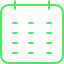 A green calendar icon on a black background for manufacturing recruitment.