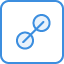 A blue icon with two arrows on it, representing a symbol of movement or direction.
